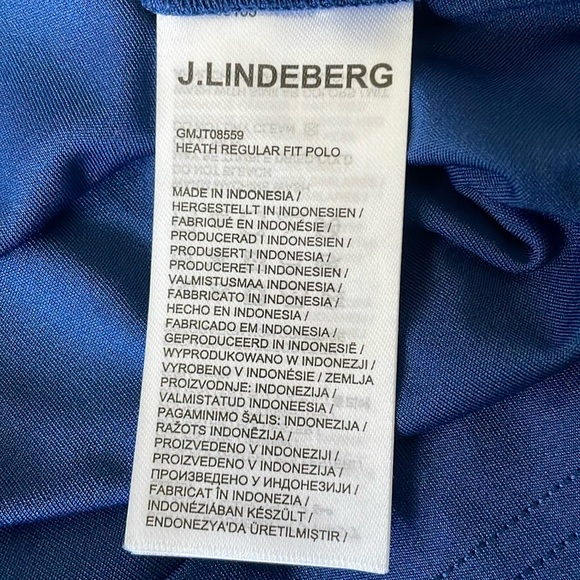 Men’s J. Lindeberg Estate Blue Heath Regular Fit Polo Golf T-Shirt Small NWT NEW - Picture 7 of 9